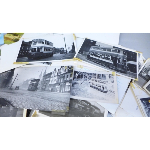 696 - Vintage tram photographs, etc.