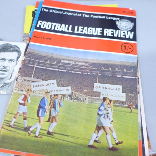 707 - Football ephemera; Football League Review, Daily Express fixture lists, 1950s and 1960s Players' Aut... 