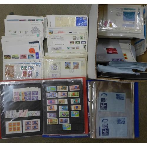 714 - Stamps; a large box of Channel Islands stamps, covers, postal stationery, etc.