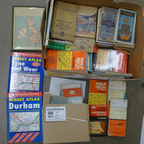 715 - A box of UK road maps, 1940s to 1970s, ex-Barton transport maps, UK and Europe