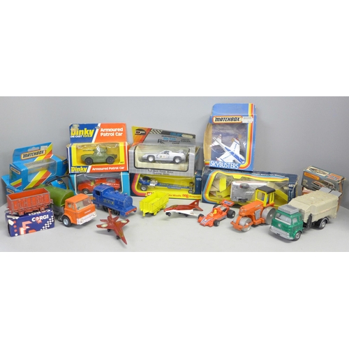 717 - A collection of Matchbox, Dinky and Corgi die-cast model vehicles, 667 Armoured Patrol Car, Corgi Jo... 