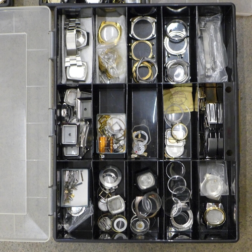 719 - A large collection of watch cases and case backs