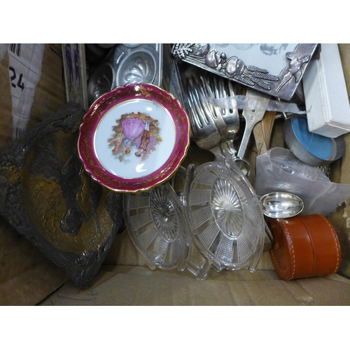 722 - Silver plate, lighters, hat pins, etc.