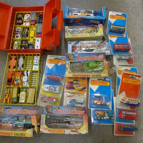 723 - A collection of Matchbox die-cast vehicles including 4x Battle Kings, Super Kings, approximately 50 ... 