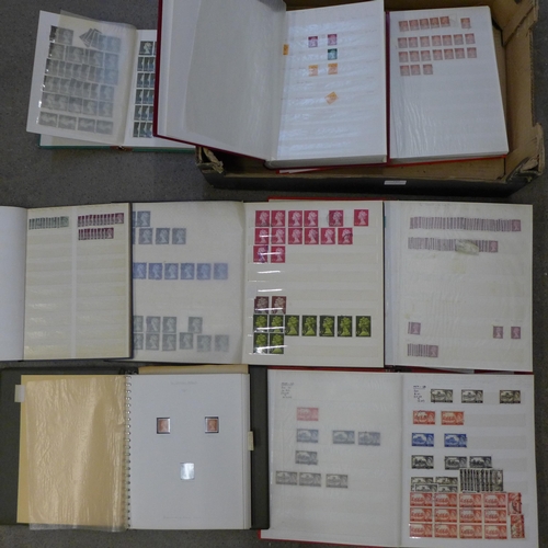 727 - Stamp albums, used Machin including castles, pre and post decimal