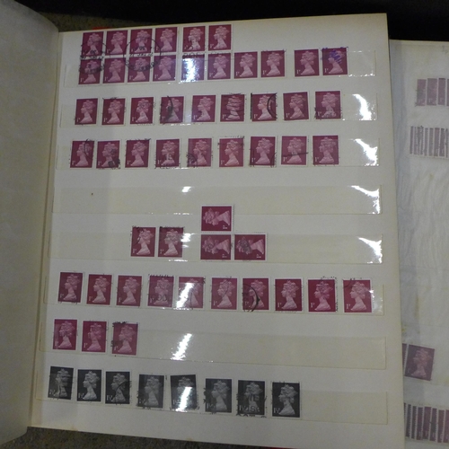 727 - Stamp albums, used Machin including castles, pre and post decimal