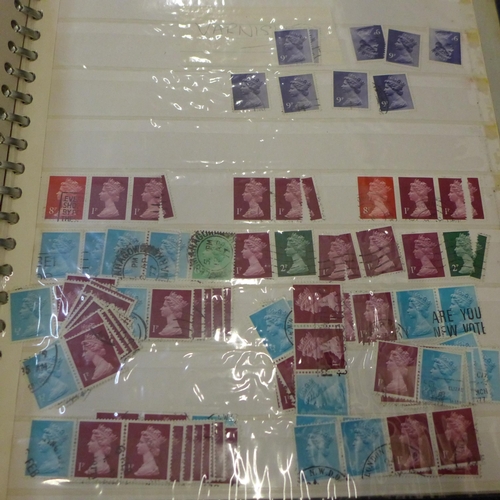 729 - A collection of stamps, some 1980s and 1990s Royal Mail Mint stamps, albums of stamps, empty albums ... 