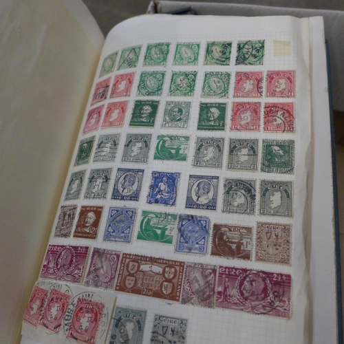 729 - A collection of stamps, some 1980s and 1990s Royal Mail Mint stamps, albums of stamps, empty albums ... 