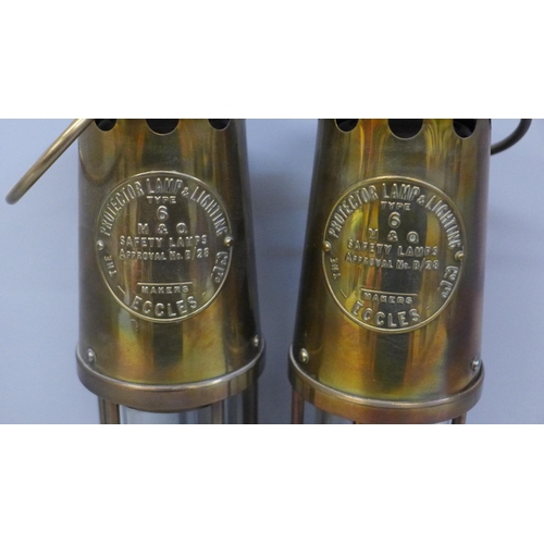 730 - Two Eccles Type 6 miner's lamps