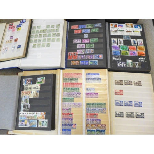 738 - Seven albums of used stamps