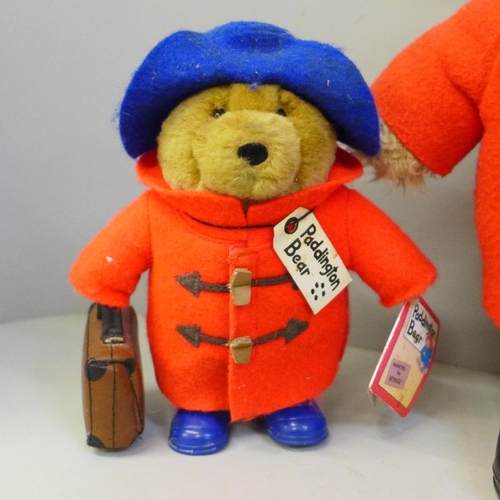 745 - Three Paddington Bear soft toys