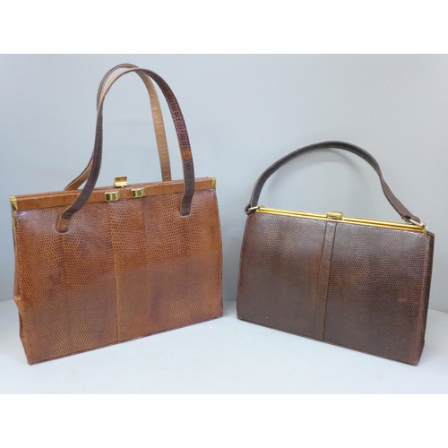 746 - Two lizard skin handbags