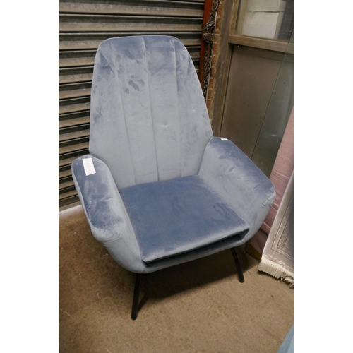 1406 - A Condor aqua velvet upholstered chair RRP £260