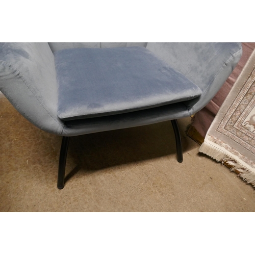 1406 - A Condor aqua velvet upholstered chair RRP £260