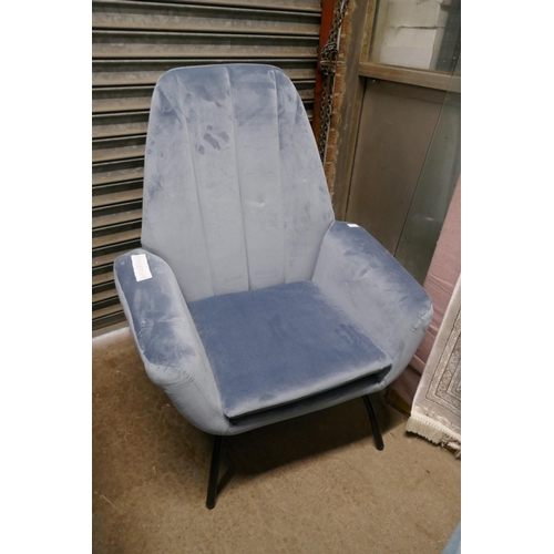 1408 - A Condor aqua velvet upholstered chair RRP £260