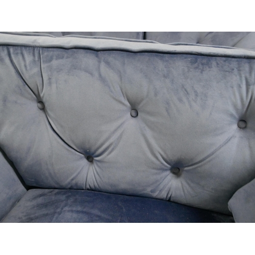 1413 - A Hoxton blue velvet love seat RRP £749