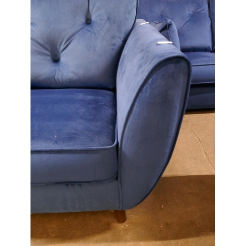 1415 - A Hoxton blue velvet armchair RRP £719