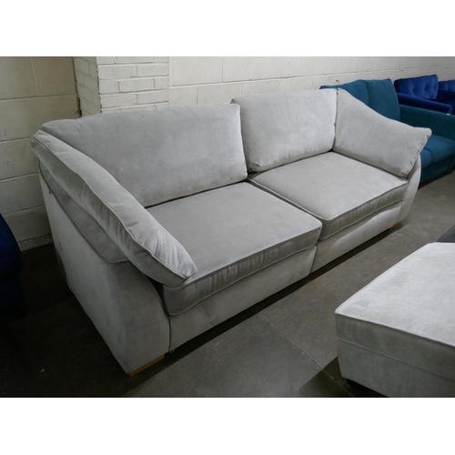 1417 - A Barker & Stonehouse silver velvet four seater sofa - marked RRP £1439