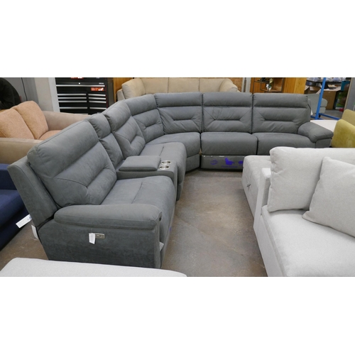 1476 - A Justin Grey Sectional Reclining Corner Sofa, original RRP £1499.99 + VAT (4196-18) *This lot is su... 