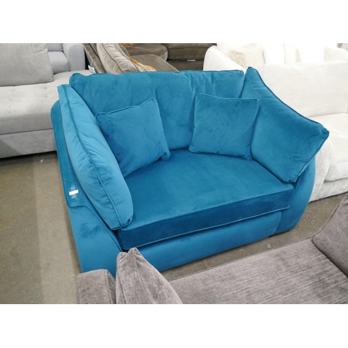 1478 - A Barker & Stonehouse turquoise velvet two seater sofa RRP £1129