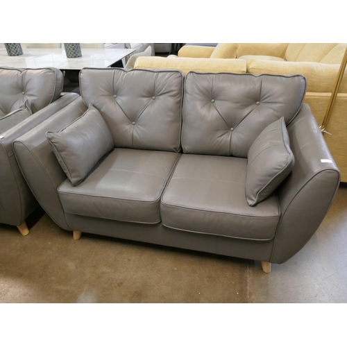 1301 - A Hoxton mink leather two seater sofa RRP £1699