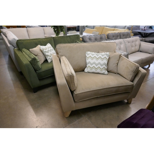 1305 - A Vincent plush vine two seater sofa and a contrasting Vincent plush bark love seat RRP £2070