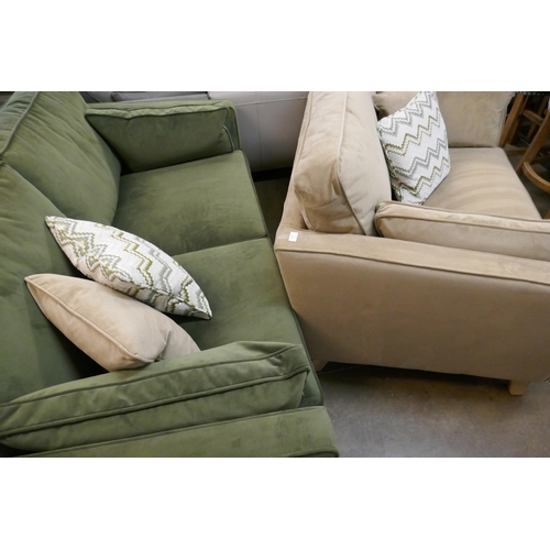 1305 - A Vincent plush vine two seater sofa and a contrasting Vincent plush bark love seat RRP £2070