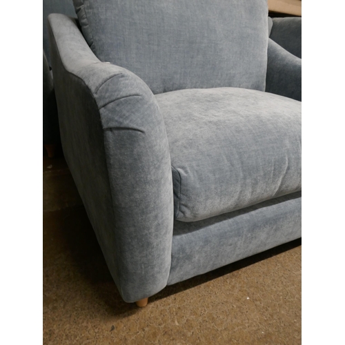 1397 - A Hattie Ansell aqua corner sofa, loveseat and storage footstool