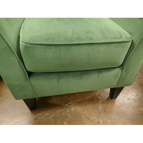 1398 - A green velvet accent chair