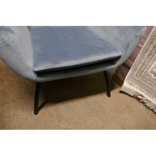 1407 - A Condor aqua velvet upholstered chair RRP £260