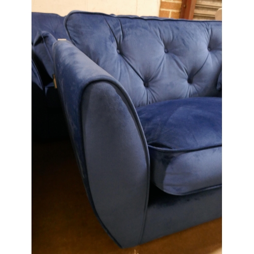 1413 - A Hoxton blue velvet love seat RRP £749