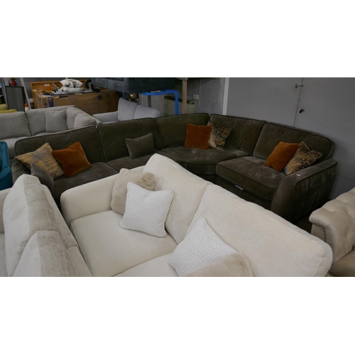 1427 - A dark mink Celeste velvet corner sofa RRP £2999