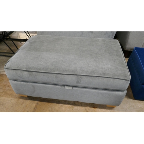 1437 - A Barker & Stonehouse pewter velvet corner sofa and footstool RRP £3295