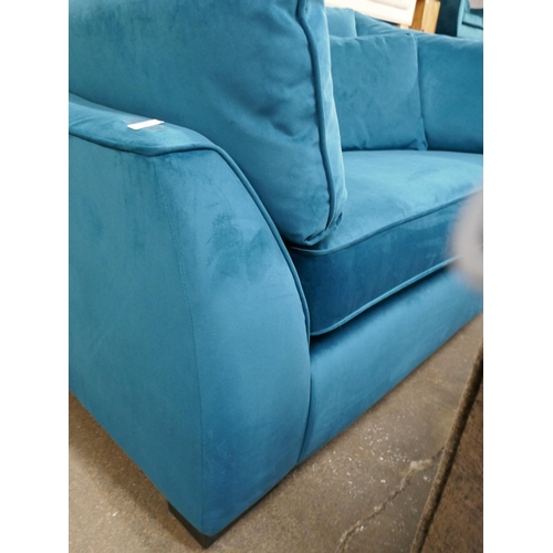 1478 - A Barker & Stonehouse turquoise velvet two seater sofa RRP £1129