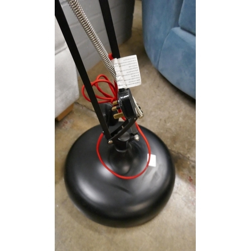 1451 - A black floor standing anglepoise lamp