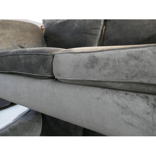 1502 - A Barker & Stonehouse pewter velvet four seater and two seater sofa RRP £2568