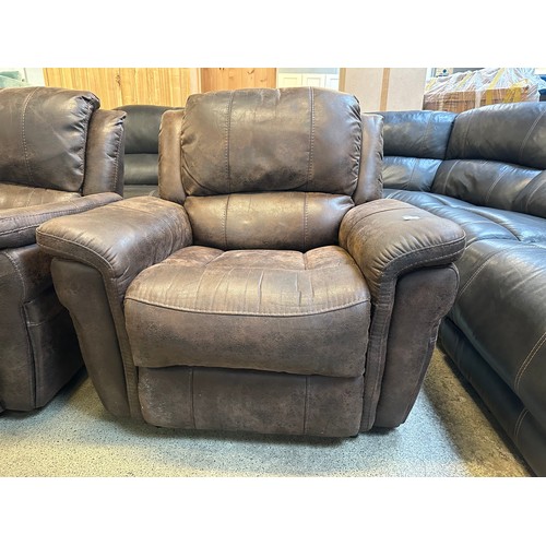 1537 - A Power Fabric Recliner chair with Heat & Massage, original RRP £374.91 + VAT (4196-16) *This lot is... 