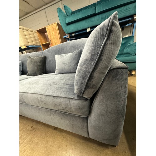 1435 - A Barker & Stonehouse blue velvet four seater sofa RRP £1439