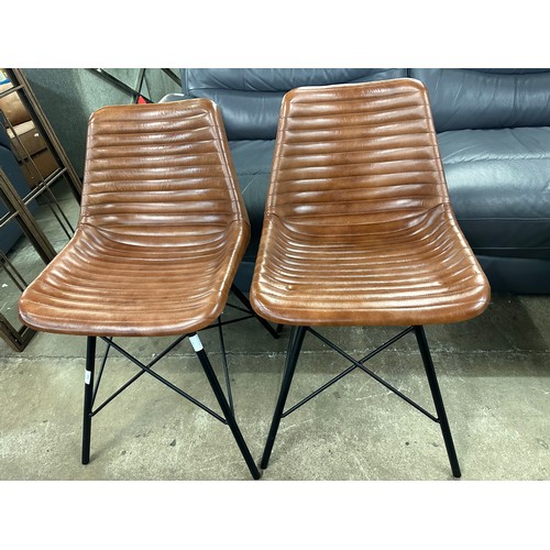 1458 - A pair of leather side chairs