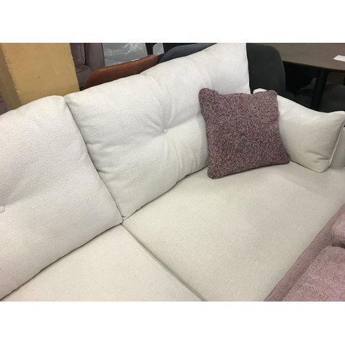 1516 - An Amor Brecon rose three seater sofa, Amor white three seater sofa, armchair and Brecon rose footst... 