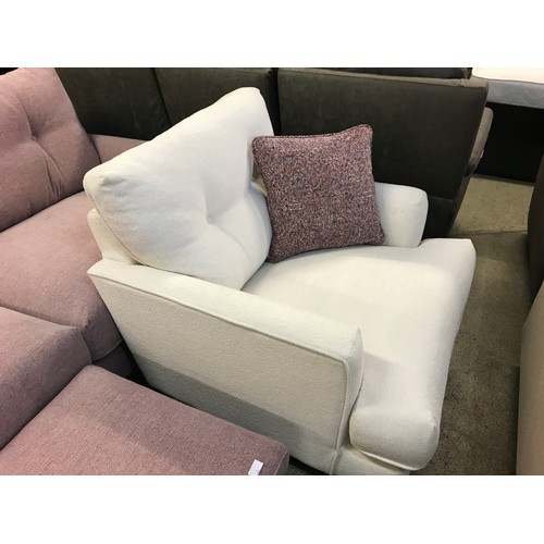 1516 - An Amor Brecon rose three seater sofa, Amor white three seater sofa, armchair and Brecon rose footst... 