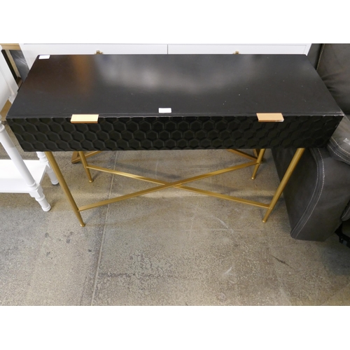 1583 - A black single drawer console table