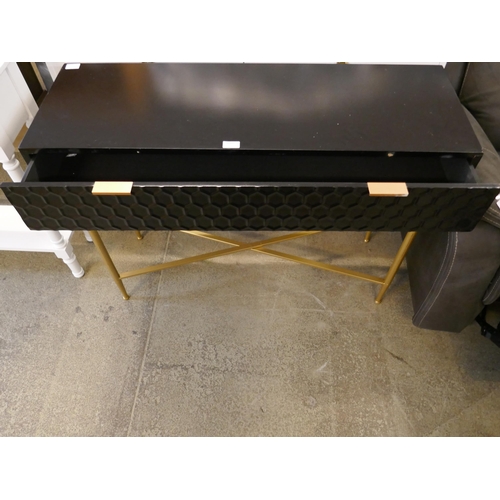 1583 - A black single drawer console table