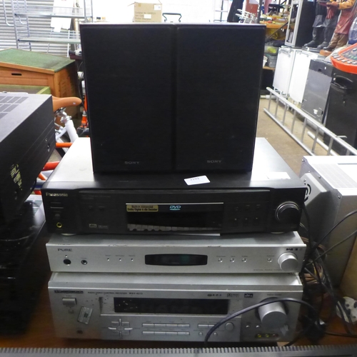 2193 - An Aiwa (CD-2A20K) CD stereo cassette receiver and a pair of Aiwa (SX-ZA20) stereo speakers