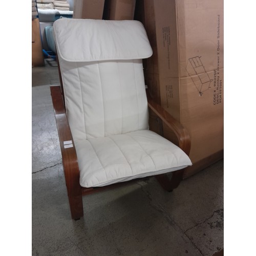 1548 - Ikea Poang armchair with white cushions