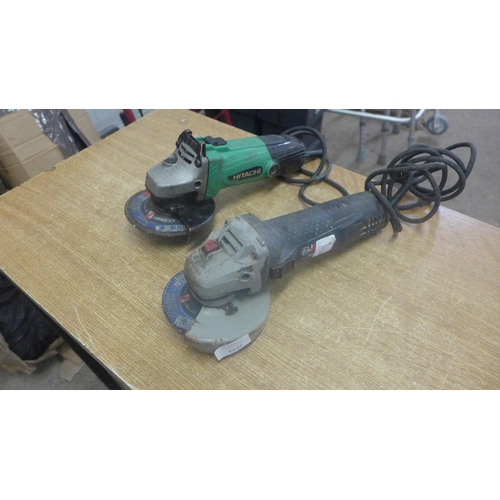 2033 - A Bosch CS7-115 grinder and a Hitachi G12SS grinder (both 110v)