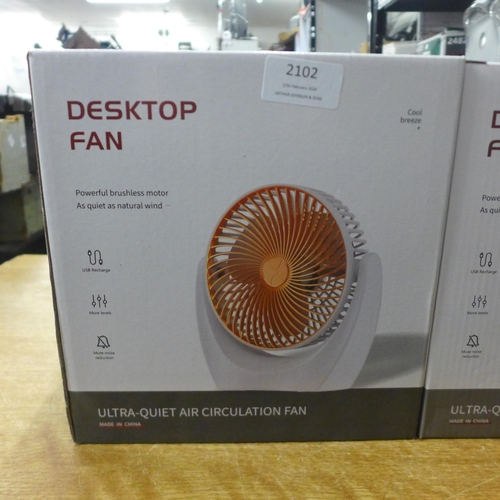 2102 - 8 boxed ultra quiet circular desktop fans