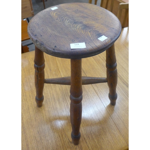 119 - A Victorian elm kitchen stool