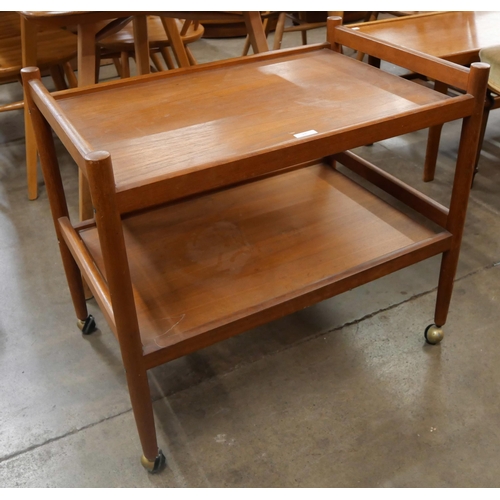 19 - A Danish teak two tier cocktail trolley