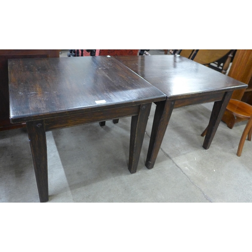 192 - A pair of elm lamp tables